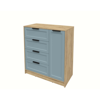 Тумба Тренд КТ-Т90 (Дуб золотой ЛДСП/ Океан ЛМДФ) Ш900 В1020 Г451